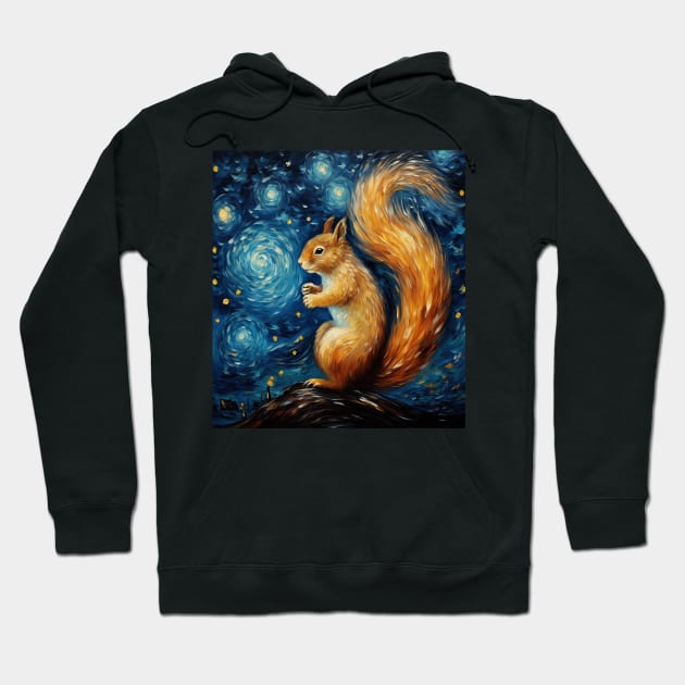 starry night squirrel Hoodie by Schalag Dunay Artist